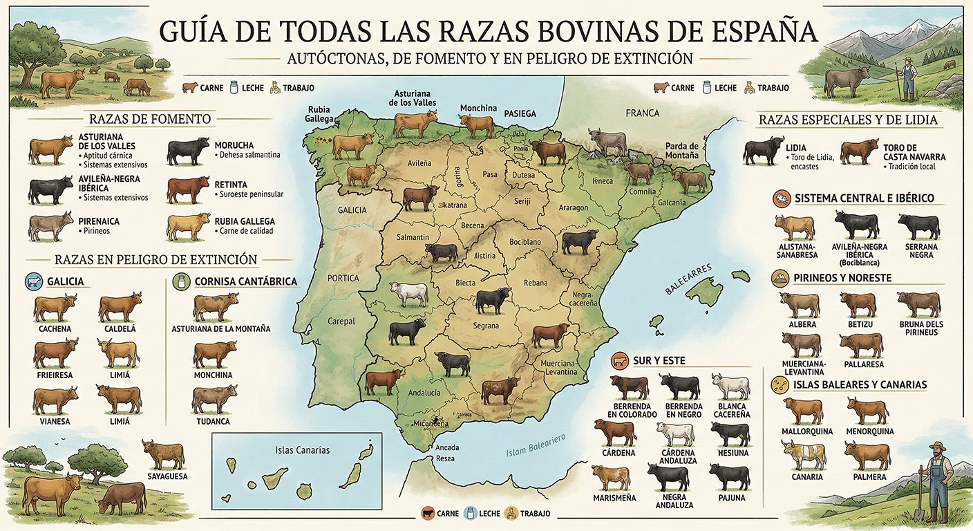 Vacas pastando en el campo