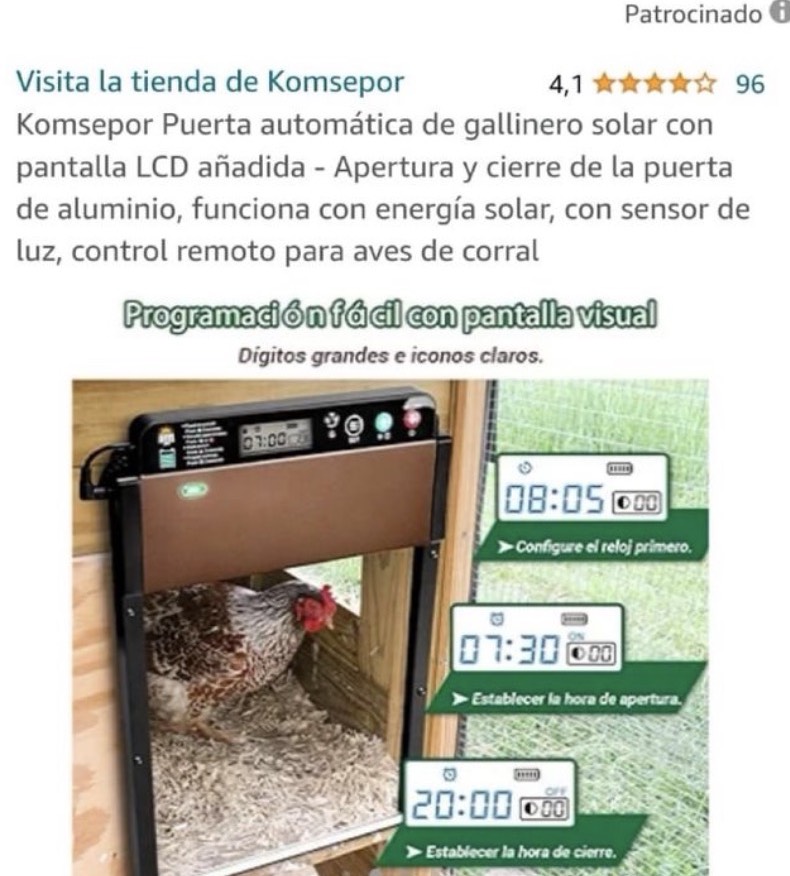 Puerta automática de gallinero  - imagen 1