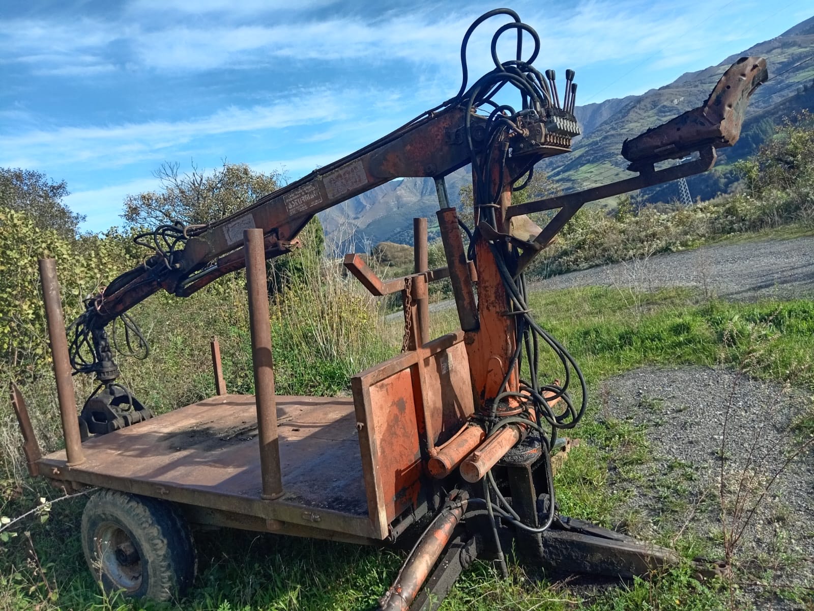 Remolque de madera con pluma  - imagen 1